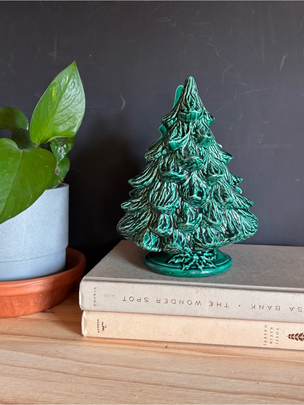 Vintage Ceramic Christmas Tree Napkin Holder Everygreen Festive Holiday Decor